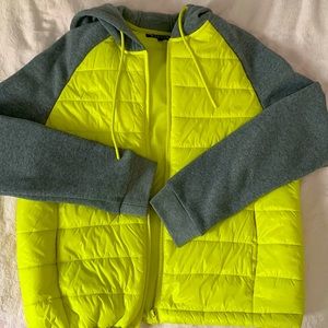 Grew and yellow puffer jacket